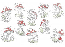 Stickserie - Pilz Fräulein